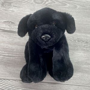 Animal Alley Black Lab Labrador Retreiver 12" Plush Stuffed Animal PLASTIC NOSE!